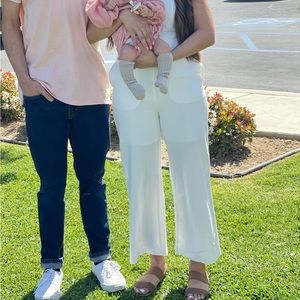 pink lily white jumpsuit size S worn once